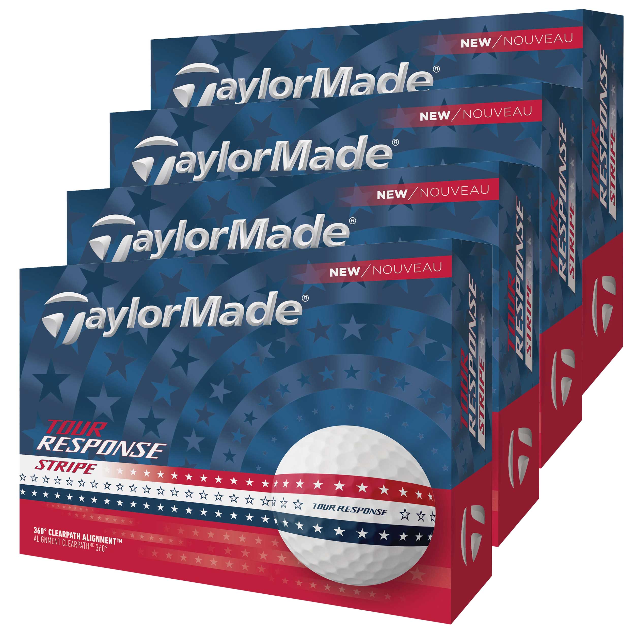 TaylorMade Tour Response Stripe USA Golf Balls - 4 For 3