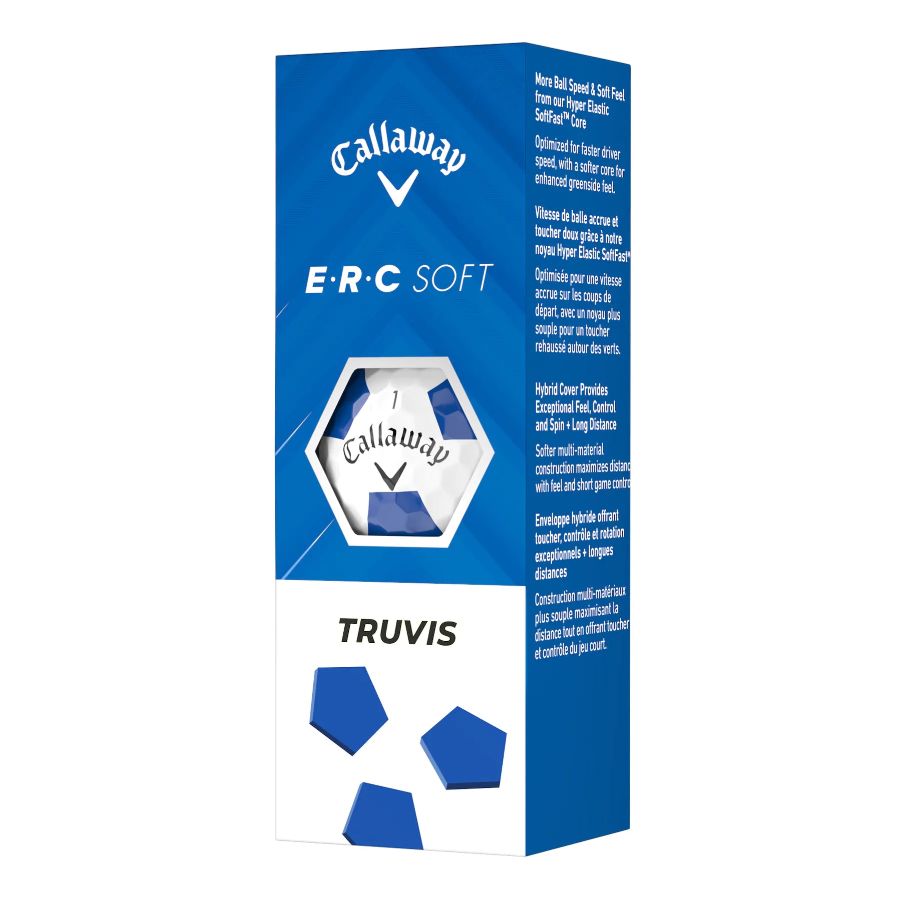 Callaway ERC Soft Truvis Golf Balls - White / Blue - Sleeve