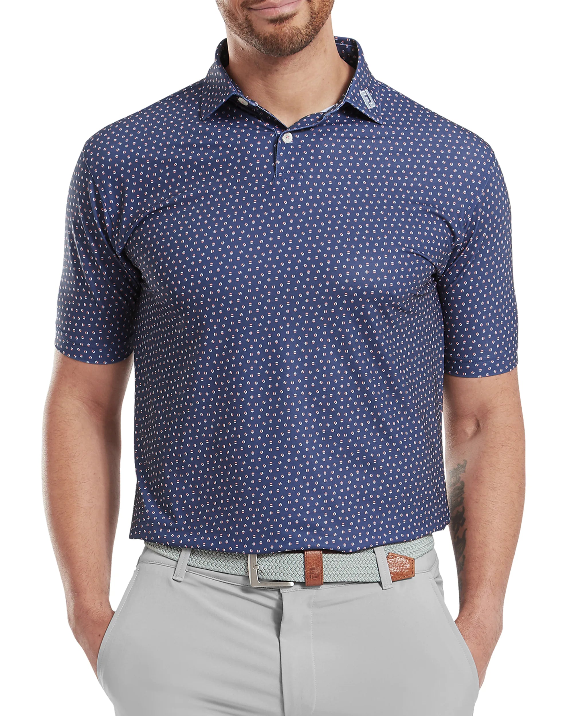 FootJoy Bounce Print Pique Golf Polo