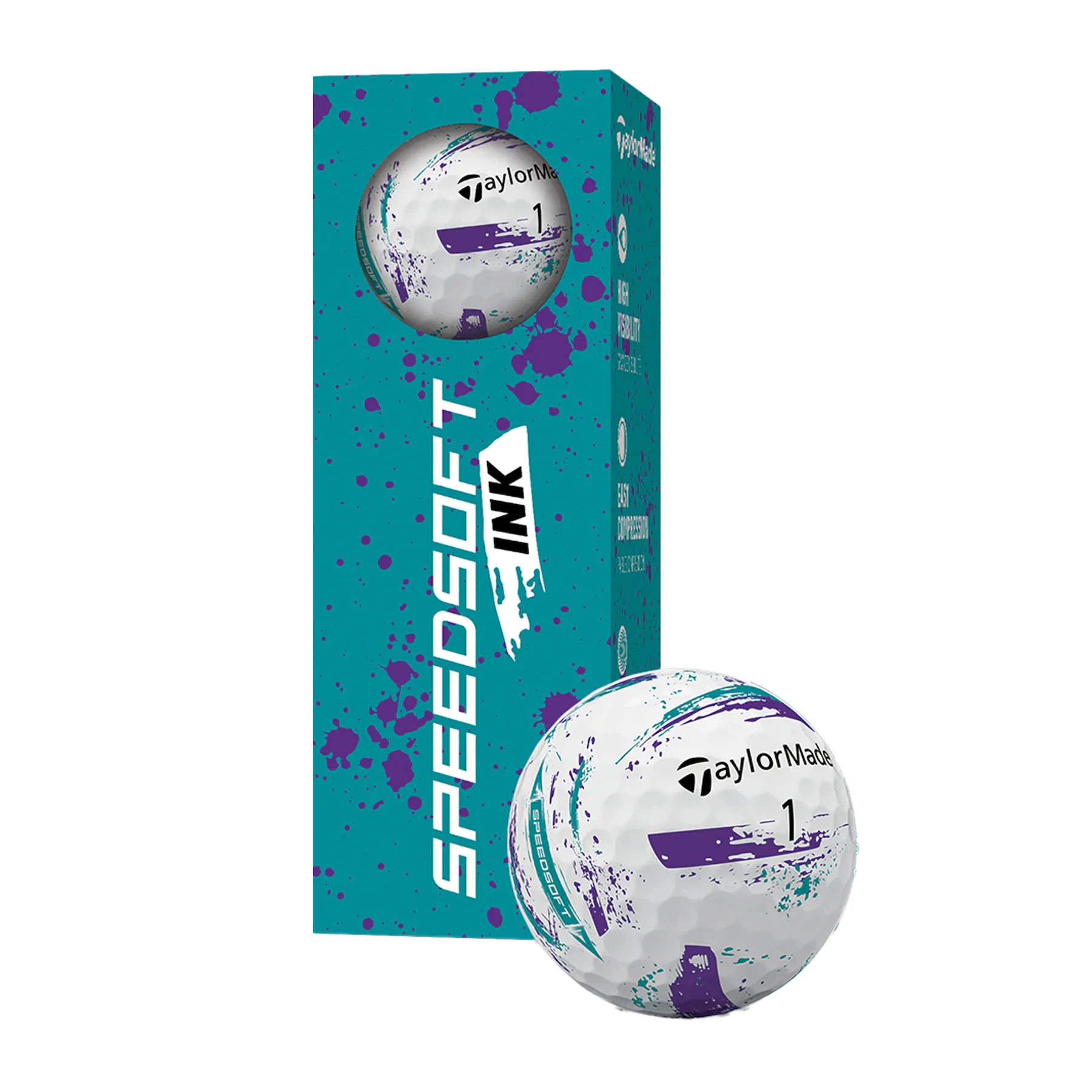 TaylorMade SpeedSoft Ink Golf Balls - Purple / Teal – PARZ