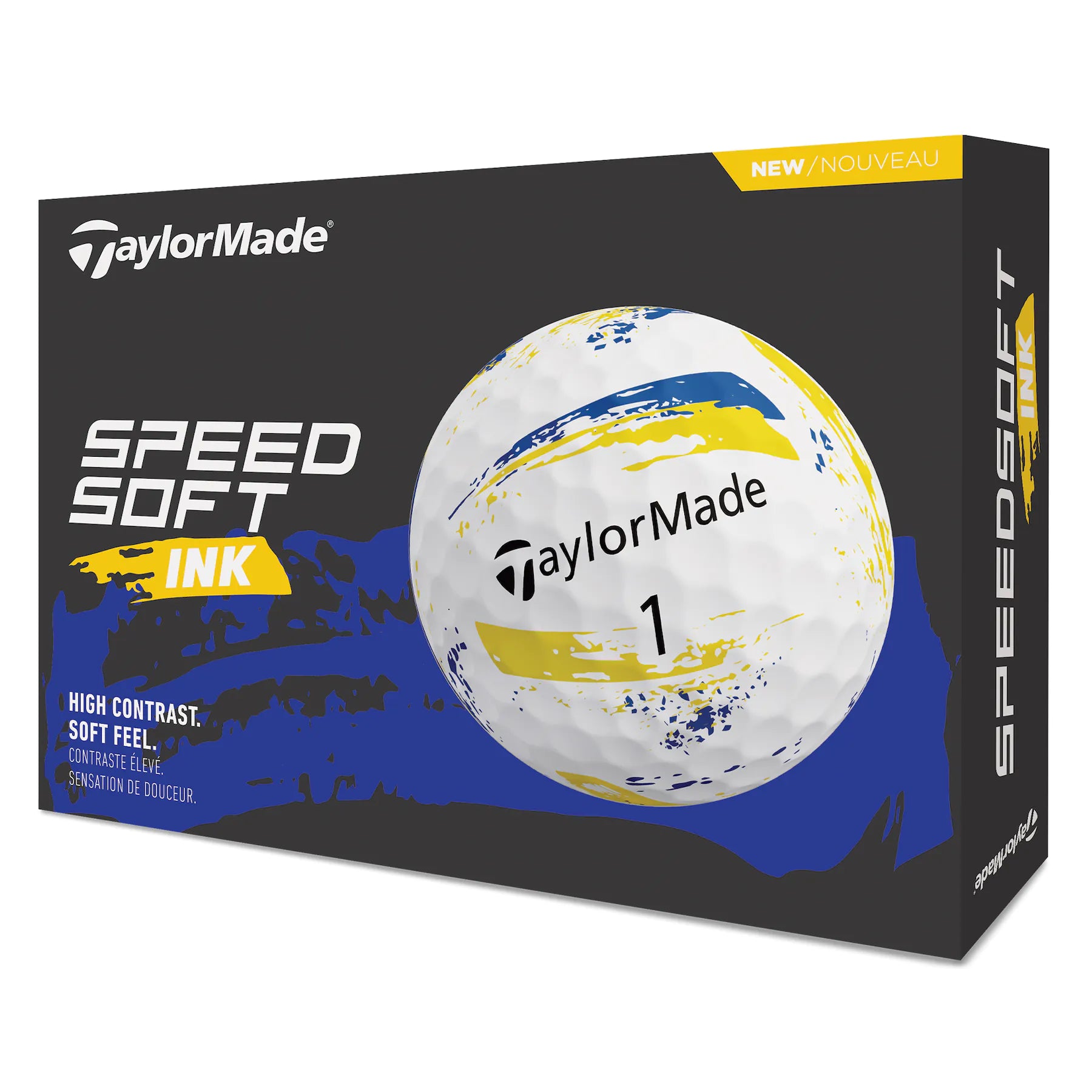 TaylorMade SpeedSoft Ink Golf Balls - Yellow / Blue