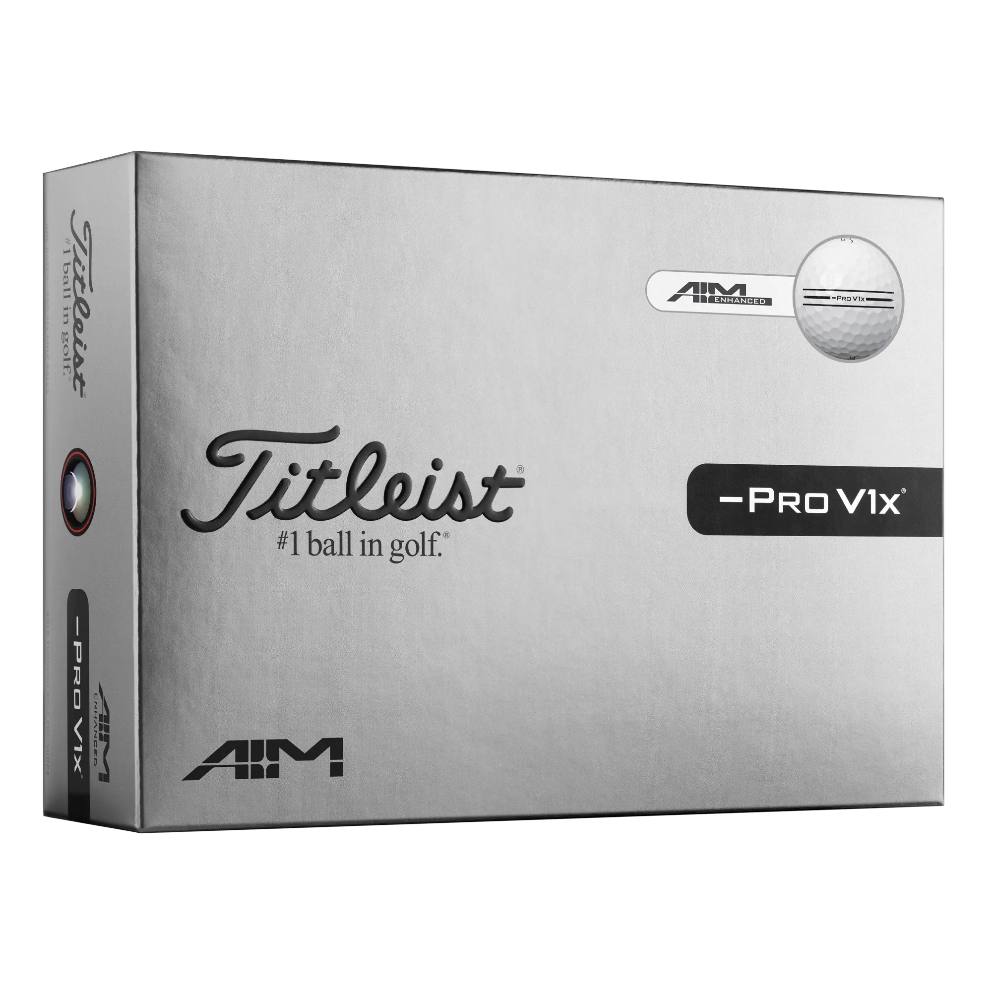 Titleist 2026 Pro V1x Left Dash Golf Balls - White - AIM Enhanced Alig ...