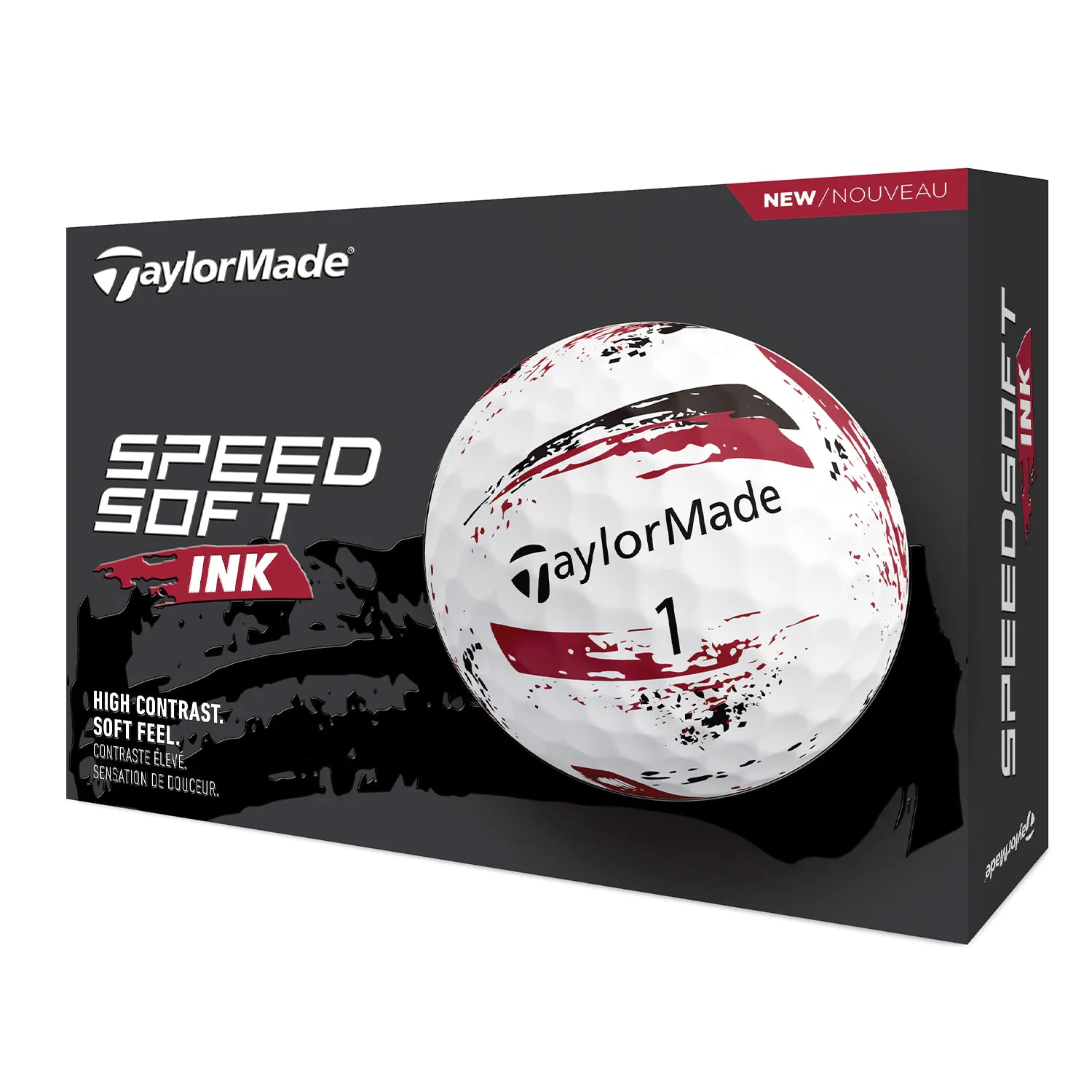 TaylorMade SpeedSoft Ink Golf Ball Red